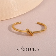 Cortura Knot Bangle 18K Gold Plated Stainless Steel