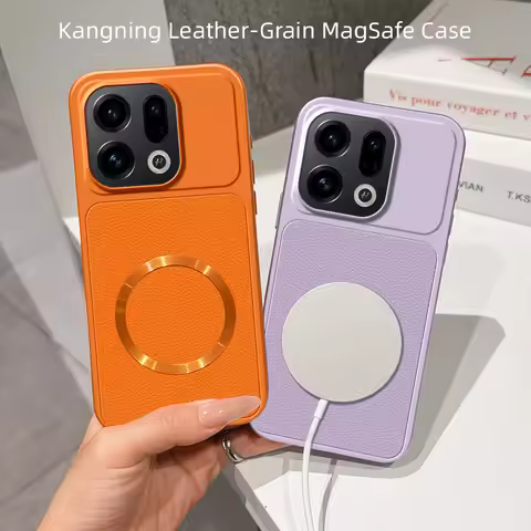 For Magsafe Wireless Charging Case For OPPO Find X9 X9S X8 X8S X7 Ultra X6 X5 Pro Metallic Paint+PU
