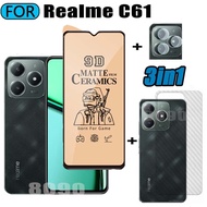 3 IN 1 Realme C61 Ceramic Tempered Glass Matte Gaming Screen Protector for Realme C63 C67 C65 C53 12