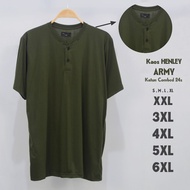 Men's Jumbo Button-Down Henley Plain T-Shirt Army 24s BIG Sizes SML XL XXL 3XL 4XL 5XL 6XL baju t sh