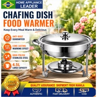 MONDIAL 304 Stainless Steel Food warmer Double Bow with Lid Holder 4.5 L ROUND Chaffing Dish