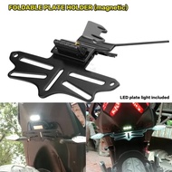 【FAST Delivery】Sniper 150 Magnetic Plate Holder Foldable With Light For Sniper 150 CNC Aluminum Allo