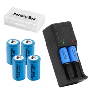14250 Battery Charger with 4X 300mah 14250 Battery, 4 Pack Lithium Ion 1/2 AA Size Batteries Can Rep