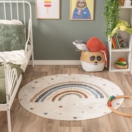 Cute Hert Plush Kids Bedroom Rug，Rinbow Hiry Nursery Ply Children，Round Fluffy Crpet For Living Room