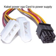 📌 Kabel konektor converter Power VGA 6 pin 6pin To 2 dual MOLEX 4