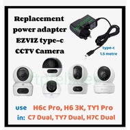 Premium Replacement Adapter type-c for EZVIZ CCTV Camera H6c Pro, H6 3K, H7c Dual, C7 Dual, TY1 Pro,