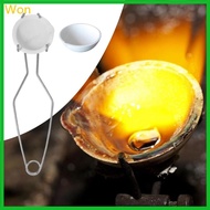 Won Quartz Crucible Set Tongs Handle Metal Melting Bowl Set Whip Tongs Crucible Dish Suitable for Go