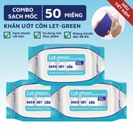Let-Green Alcohol Wet Wipes Combo Pack of 50 Disinfectants to Treat Mildew in Wardrobes, Shoes, and 