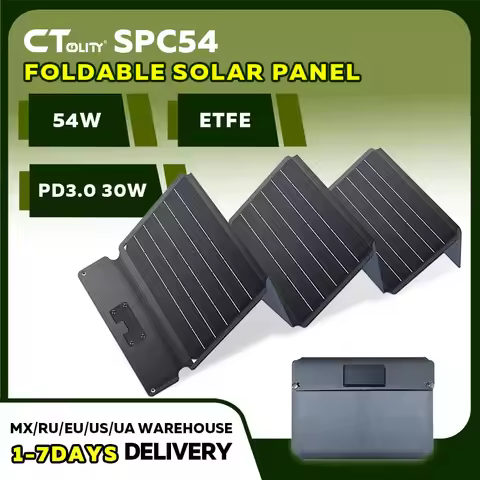 CTOLITY 54W 20.5V ETFE New Portable Solar Panel Fiexible Power Charging for Power Bank Phone Laptop 