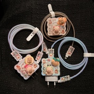 Capybara 5-Piece Protective Set Case For Iphone Apple Adapter 18W/20W Charging Cable Cute Cartoon Pa