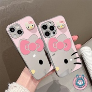 3D Hello Kitty Mirror Phone Case For Vivo iQOO Z9 Turbo Z9X Z8 Z8X Z7 Z7X Z7i Z6 Pro Z6X Z5 Z3 Z1 U3
