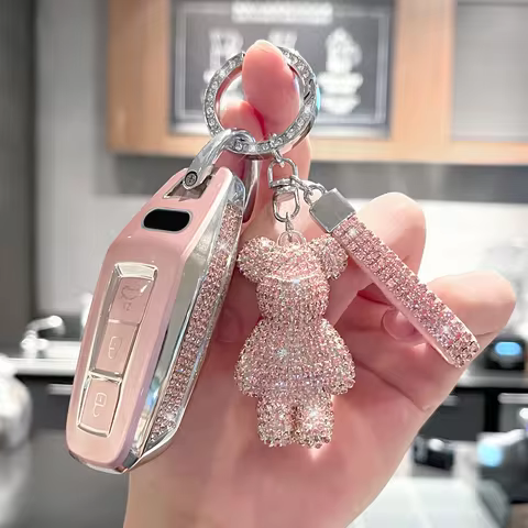 High End Side Diamonds for Audi A5 A6L 2025 Sportback Q6L E-tron Remote Auto Car Key Case Cover Fob 