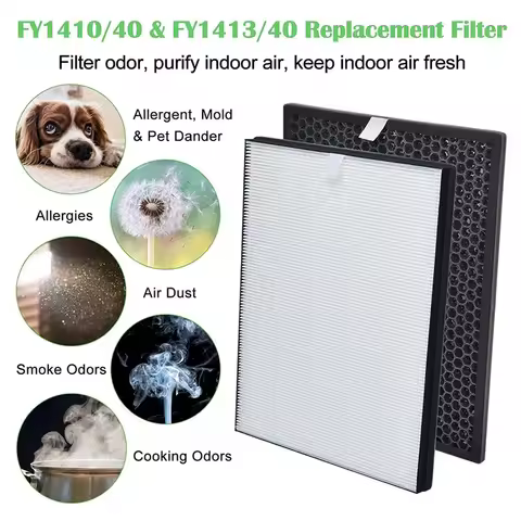 FY1413 Activated Carbon & FY1410 HEPA Filter Replacement For Philips Air Purifier 1000 1000i Series