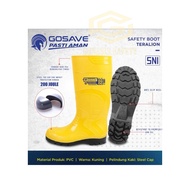 Steel-toed safety rubber boots yellow steel-toed project boots TERALION GOSAVE