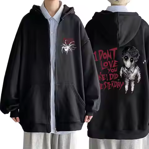 My Chemical Romance The Black Parade I Don't Love You Like I Did Yesterday Zipper Hoodie Men Rock Pu