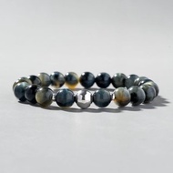 黃藍虎眼石925銀情侶 水晶手鍊