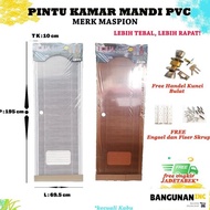 pintu kamar mandi pvc tebal motif urat kayu polos merk maspion