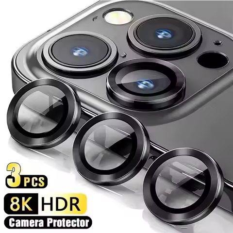 3-1Pcs Metal Camera Lens Protection Glass For iPhone 16 Pro Max 17 11 14 15 Pro Max Plus 12 13 Mini 