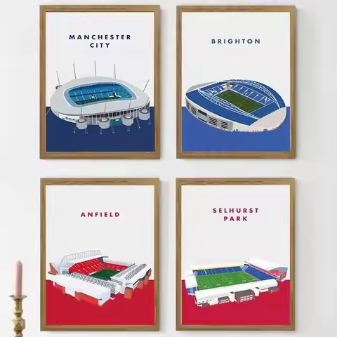 Sports Venue Football Field Sport Manchester City Anfield Stadium Poster Prints Canvas Painting Pict