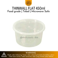 Thinwall DM Bulat Bawah Flat 450ml/ Container makanan - (isi 5 pcs)