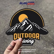 ADVENTURE Outdoor Theme Car Sticker Mountain Peak Outline Logo Creative Design Rear Sticker