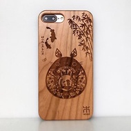 客制純木iPhone三星手機殼,訂做純木手機殼,創意禮品, 龍貓