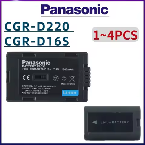 Original CGR-D16S CGR-D220 1900mAh Battery for Panasonic CGP-D320T1B CGR-D08A NV-MX300 MX350 MX500 G