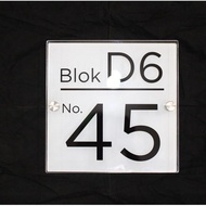 H0M3Sweet- Acrylic House Number 2 Layer Uv Print Modern Acrylic House Number