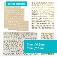 3mm 4.5mm Alphabet Number Stickers Self Adhesive Mini Sticker for DIY Epoxy Resin Casting Nail Art C