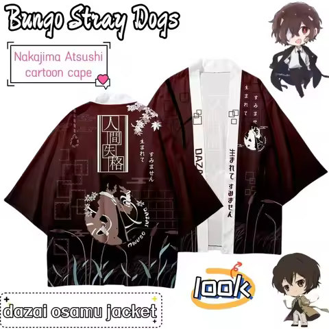 Bungo Stray Dogs dazai osamu Nakajima Atsushi personalized creative cartoon cape anime peripheral se