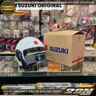 Helm Half Face ORIGINAL SUZUKI Jadul Vintage Putih NOS