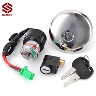 For Suzuki GN125 1982-2001 Fuel Gas Cap Ignition Switch Seat Lock with Key Kit