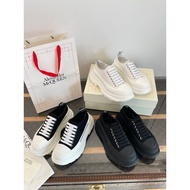 High-Quality mq High Heels - 5cm Thick Sole Canvas Shoes - White & Black