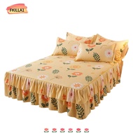 FKILLAONE Double Lace Bed Skirt Three-piece Set, Dust-proof 120/150/180CM 3in1 Bedsheet Set, Thicken