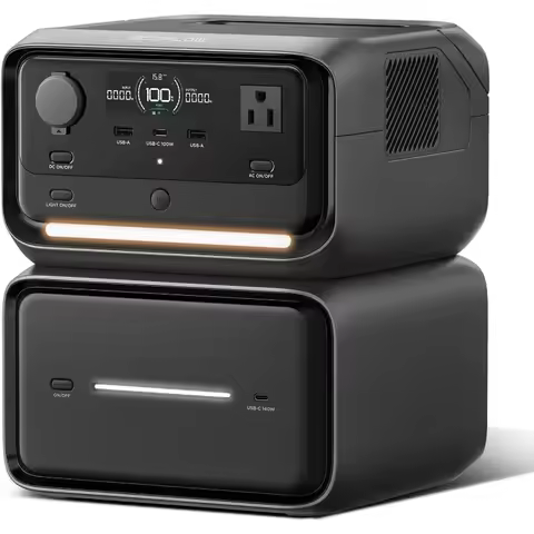 Portable Power Station RIVER 3 Plus with EB600 Extra Battery, Expand Capacity from 286Wh to 858Wh, 3