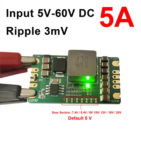 5A DC-DC Buck Power Supply Module Input 5-60V To 5V 7.4V 8.4V 9V 12V 15V 18V 20V DC Step-down Voltag