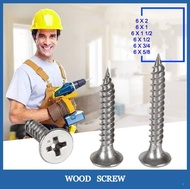 WOOD SCREW 6 X 1/2 - 6 X 2  (10 - 100PCS)