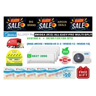 5 TICKS MIDEA R32 AIRCON MULTI-SPLIT INVERTER SYS 4 AC + FREE $100 NTUC VOUCHER + FREE DELIVERY + FREE 72 MONTH WARRANTY