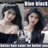 【SG ships】Monsoon+ Blue Black  hair color Natural plant bubble dye No Bleach gray natural hair dye h