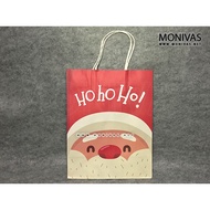 Hohoho Christmas Paper Bags Santa Claus Gift Carrier Present Wrappers