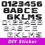 ABS Plastic Mercedes Benz 0 1 2 3 4 5 6 8 A B C E G K L M S Car Sticker Modified Letter and Number S