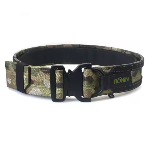 50cm Ronin Style Tactical Molle Belt 2 Inch Width Double Layer Outdoor Hunting Belt with Molle Syste