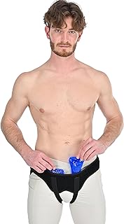 WansMed New Hernia Belts for Men- Hernia Belt for Men Inguinal, Single/Double Inguinal or Sports Hernia Belt with 2 Removable Cold&amp;Hot Therapy Pads, Double (XL)