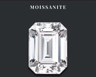 เพชรโมอิสพร้อมใบเซอร์ GRA. Emerald Cut Moissanite Diamond D-Color VVS1 {5x7mm - 10x12mm} GRA Certifi