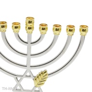 2023☢ Metal Hanukkah Candleholder Candelabras Table Centerpiece 9 Branch Menorah Candlestick for Fir