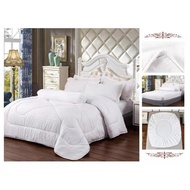 Cadar 7-In-1 Hotel Super queen / king  Bedsheet Hotel Style High Quality Comforter white Hilton