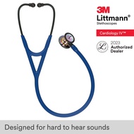 3M Navy Blue Tube, High Polish Rainbow Finish Chespiece, Black Stem Cardiology IV 6242, 3M Littmann Stethoscope