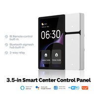 Tuya central control screen 3.5 inch touch 86*86 multifunctional smart home with button switch infra