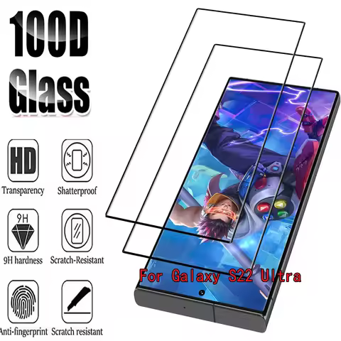 2/4 Pcs HD Tempered Glass For Samsung Galaxy S22 Ultra 5G 3D Curved Anti Scratch Screen Protector