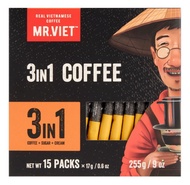 Cà phê Hòa Tan 3 trong 1 MR Viet 255g - Cafe Mr Viet 3 in 1 Instant Coffee (15 gói x 17g)